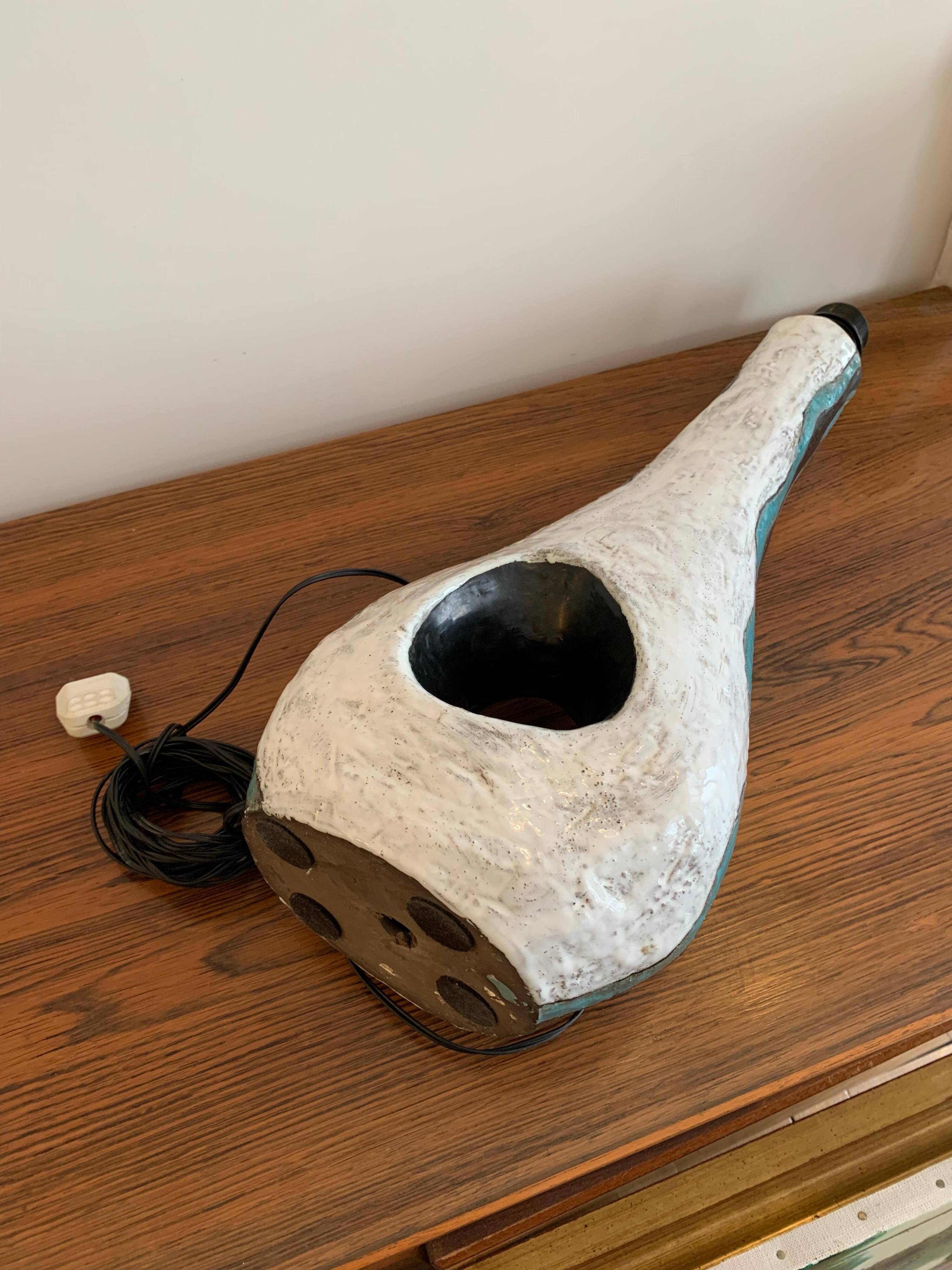 Asymmetrical ceramic lamp Vallauris France 1950, signed, unique
