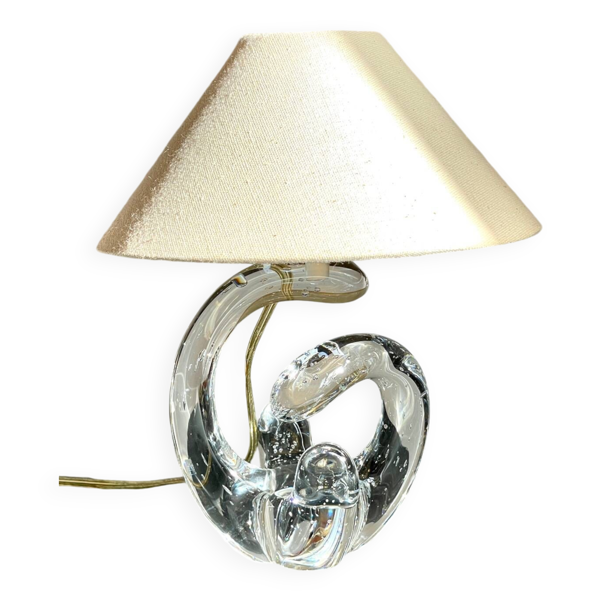 Lampe cristal art déco gravée Paris France