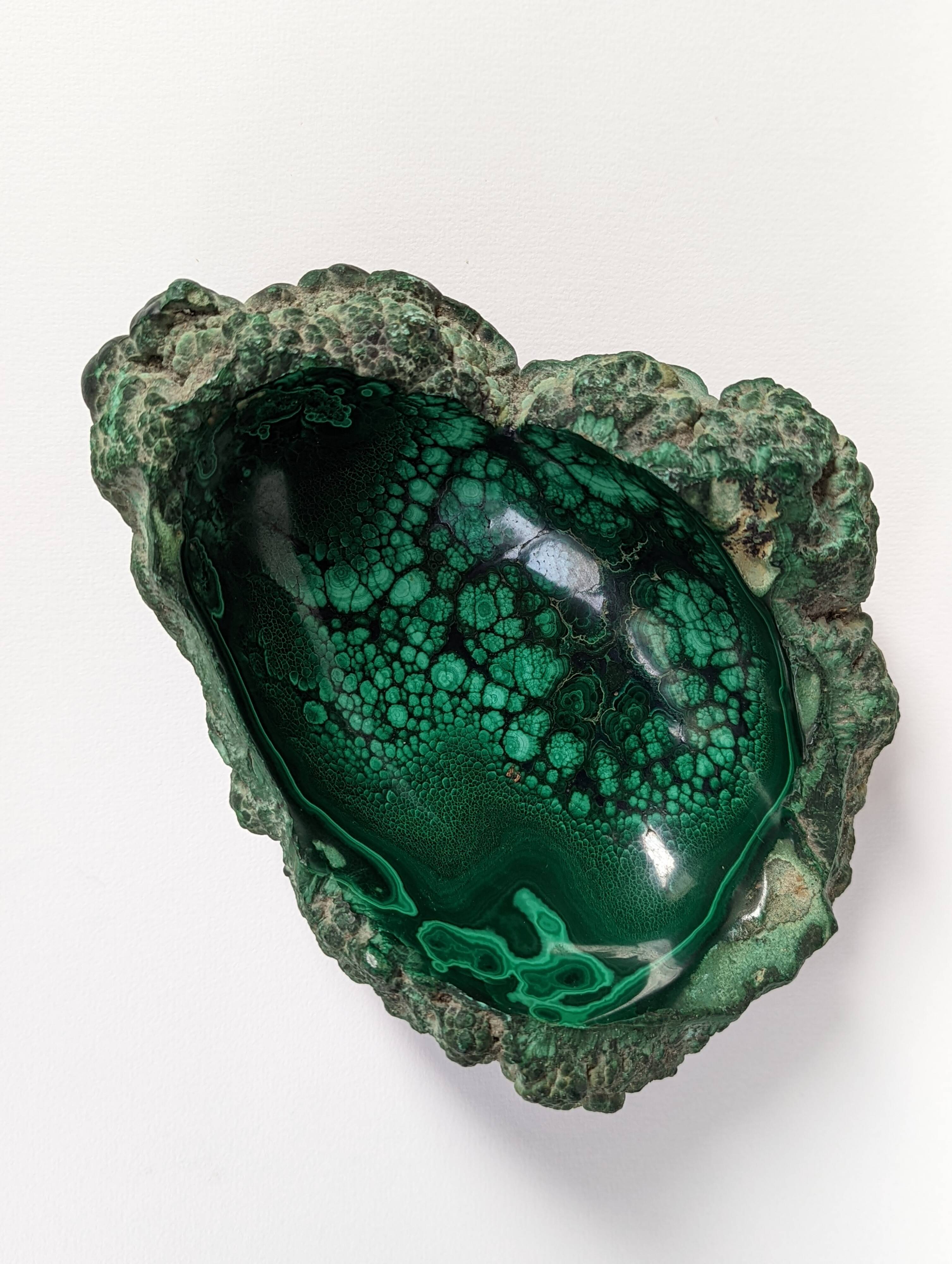Raw malachite block cup