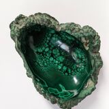 Coupelle en bloc de malachite brute