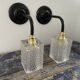 Pair of vintage sconces in electrified electrified glass to nine