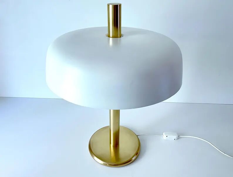 Large Vintage Space Age Desk Lamp, Brass