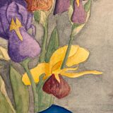 Watercolor with vintage irises