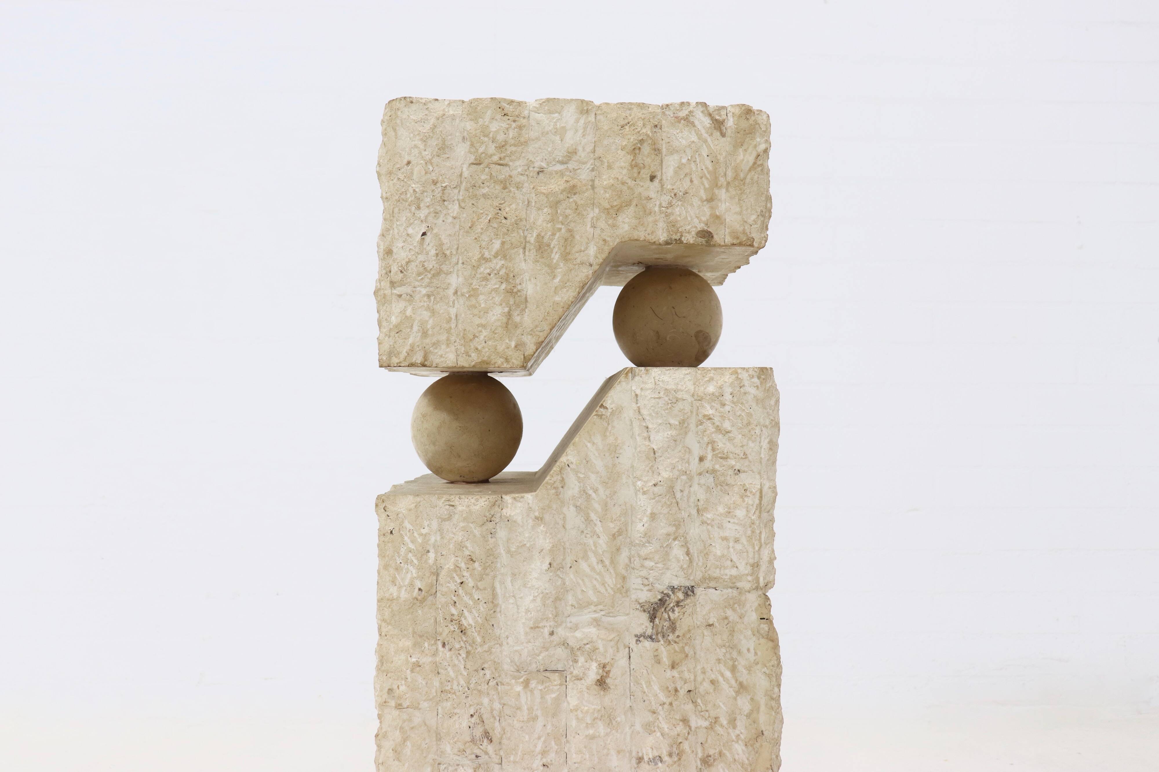 Postmodern Mactan stone pedestal, 1980s