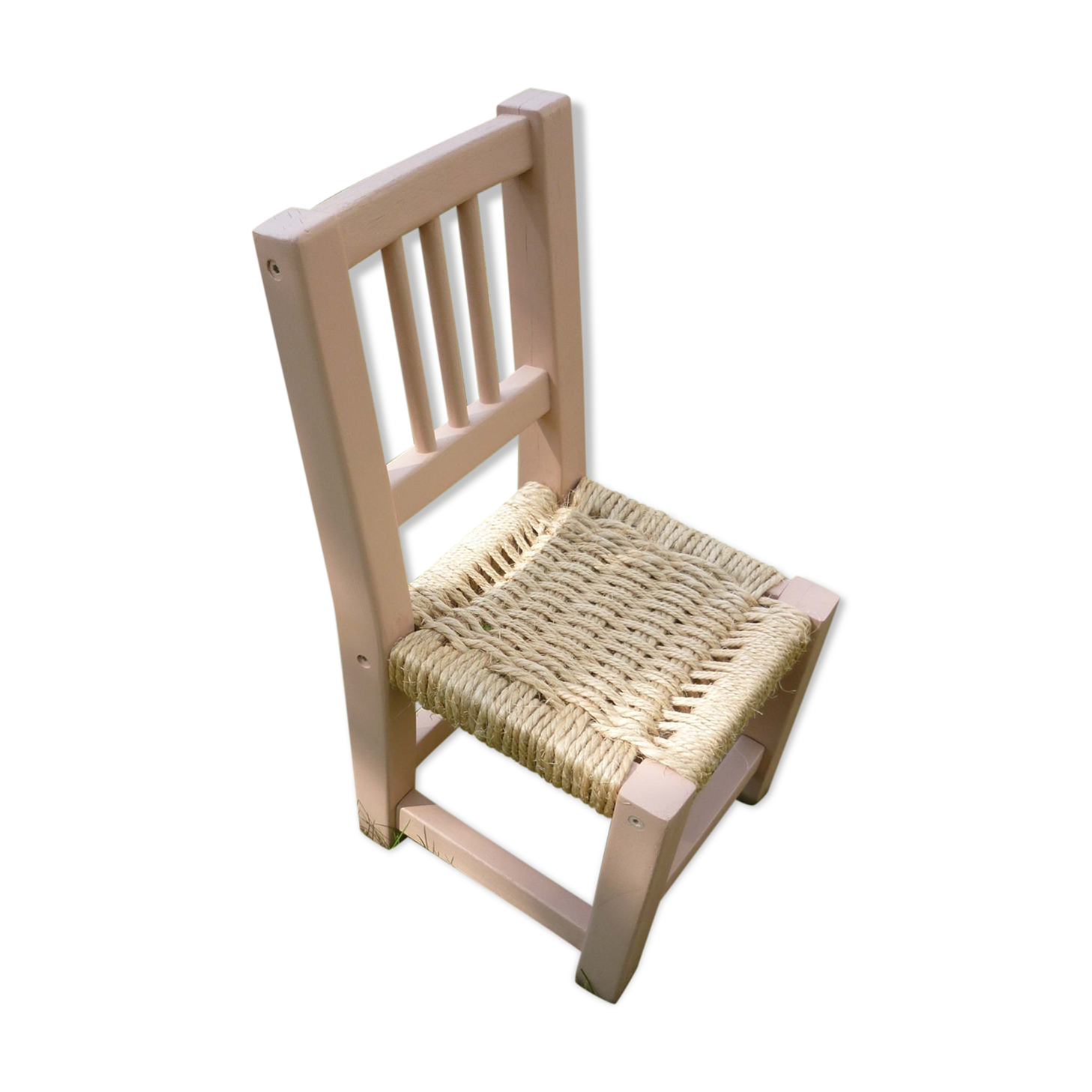 Pink braided seating chair