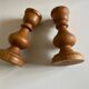 Paire de bougeoirs balustre en bois tourné scandinaves 1970