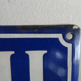 Plaque de rue émaillée ancienne - Plaque de rue numéro 111