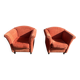 Pair of Art Deco style fabric club armchairs