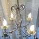 Art Deco chandelier from the early 20th century in chrome brass, with glass pendants.