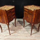 Pair Of Louis XV Style Bedside Tables In Rosewood Marquetry