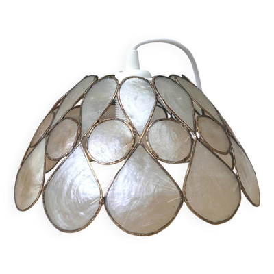 Suspension en nacre « Pétales » beige
