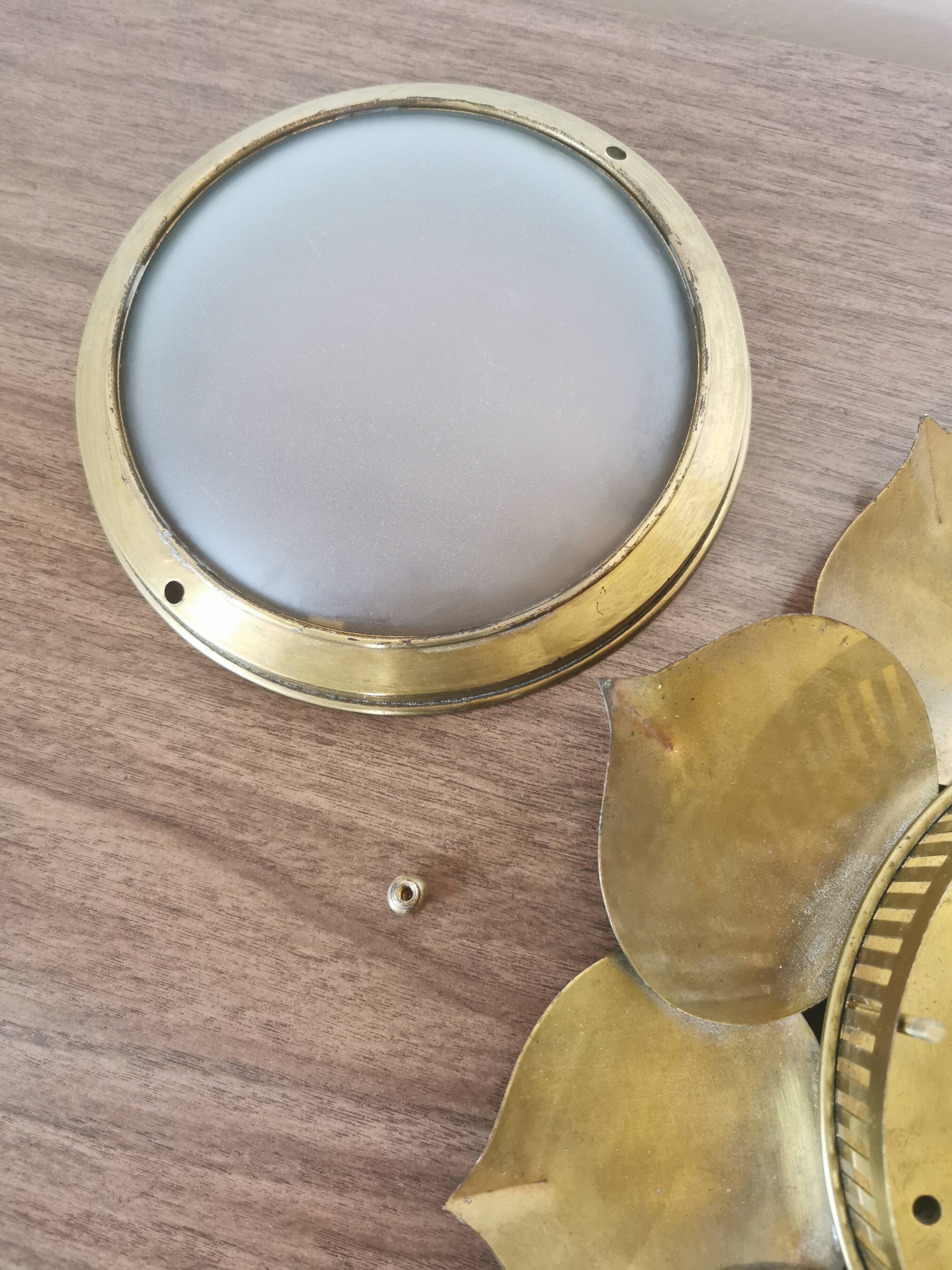 Brass flower ceiling or wall light