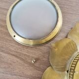 Brass flower ceiling or wall light