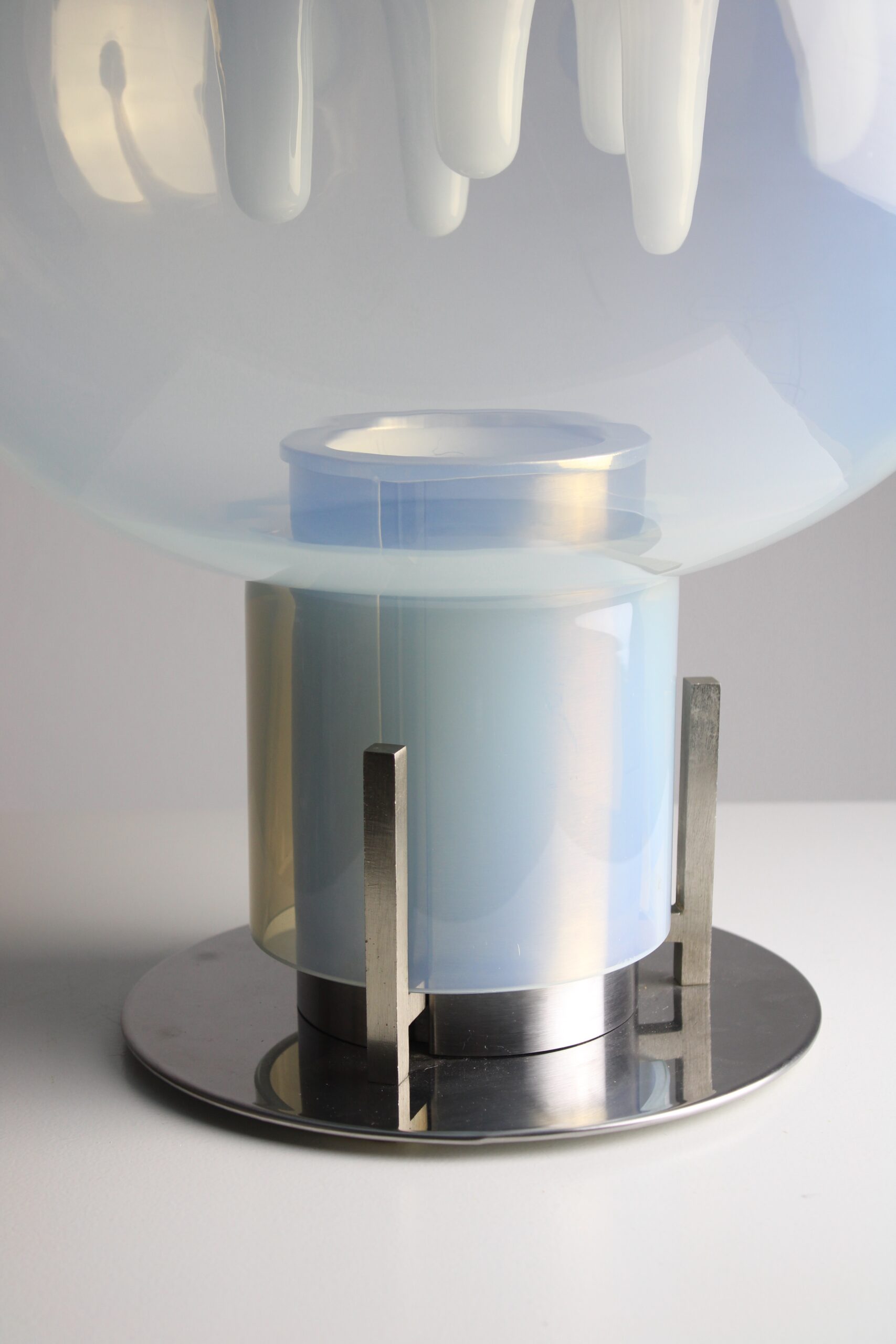 Fluorescent Murano glass table lamp by PVM, 1970s