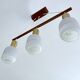 Vintage Scandinavian Pendant Light Teak Glass
