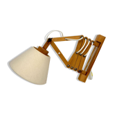 Extendable accordion wall lamp Scandinavian style in wood