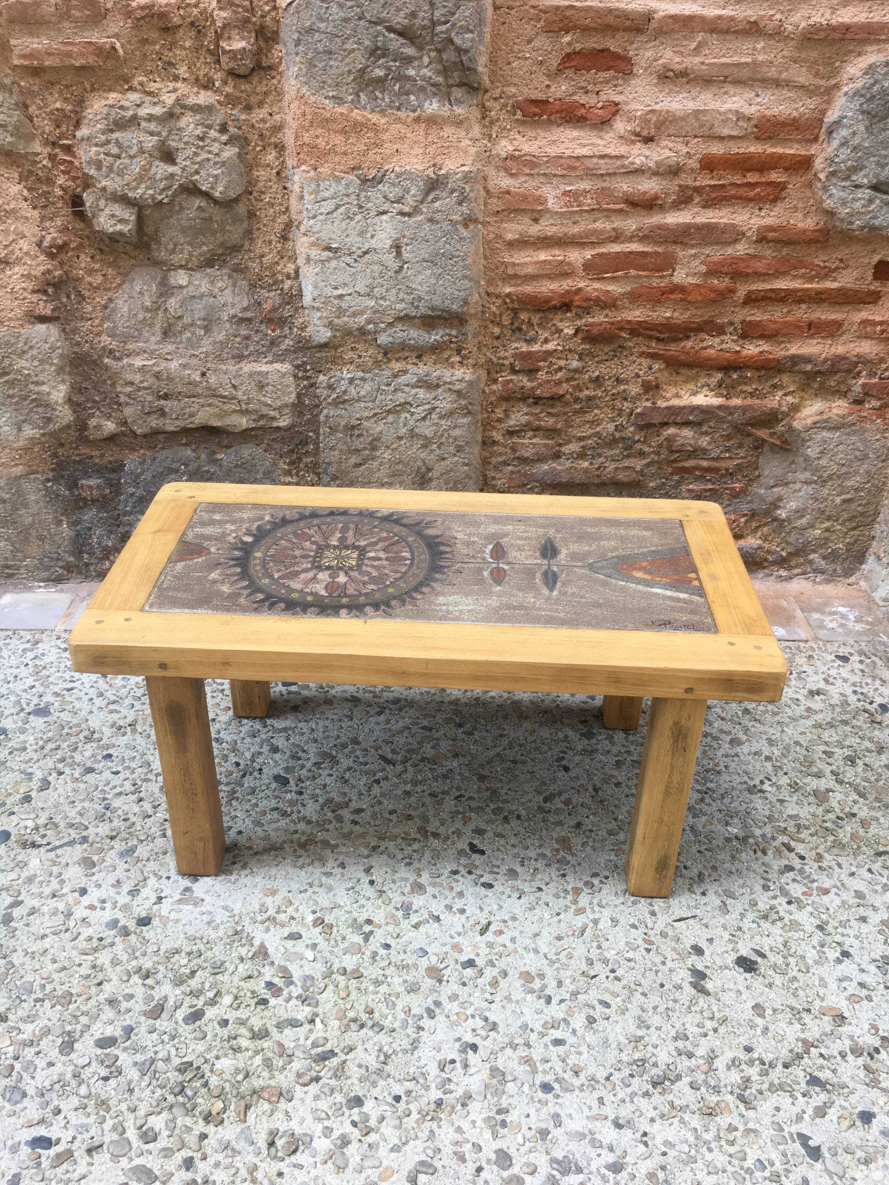 Ceramic coffee table by JG Picard Vallauris