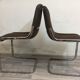 Paire chaises velours & chrome, 1970