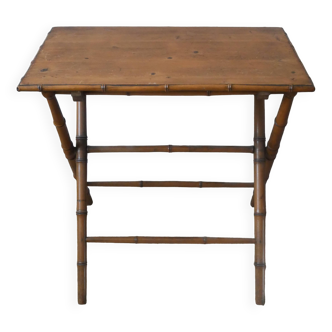 Table d'appoint pliante bambou rétro années 50 décoration campagne bohème console meuble entrée