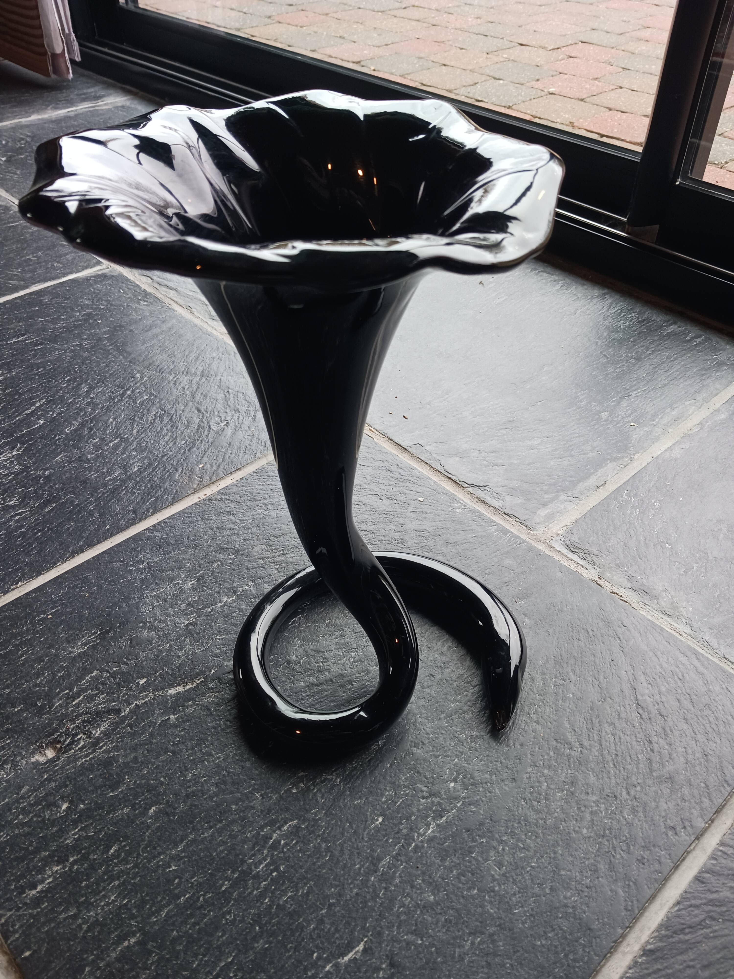 Black opaline vase
