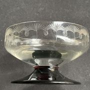 6 coupes à champagne ½ cristal guilloché pied coloré