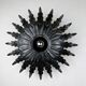 Spanish sunburst ceiling light – dark gilt metal rays, 1950s