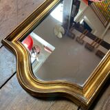 Large long mirror in gilded wood
