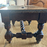 Carved wooden footrest