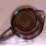 Blown glass pitcher, smoked "Art-déco"