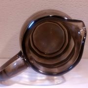 Blown glass pitcher, smoked "Art-déco"