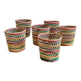 6 small glass holder baskets