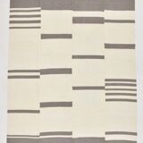 7x9 Grey & Beige Anatolian Flatweave Kilim Rug, 225x276 Cm