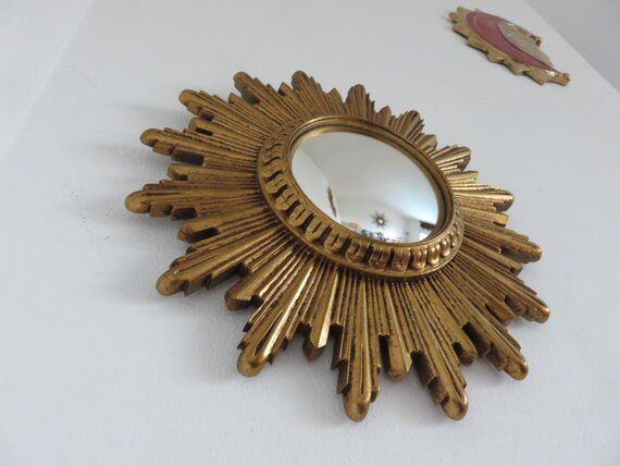 Golden Sun witch miror 60s 70s 30x30cm