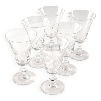 6 cut tulip glasses 1940