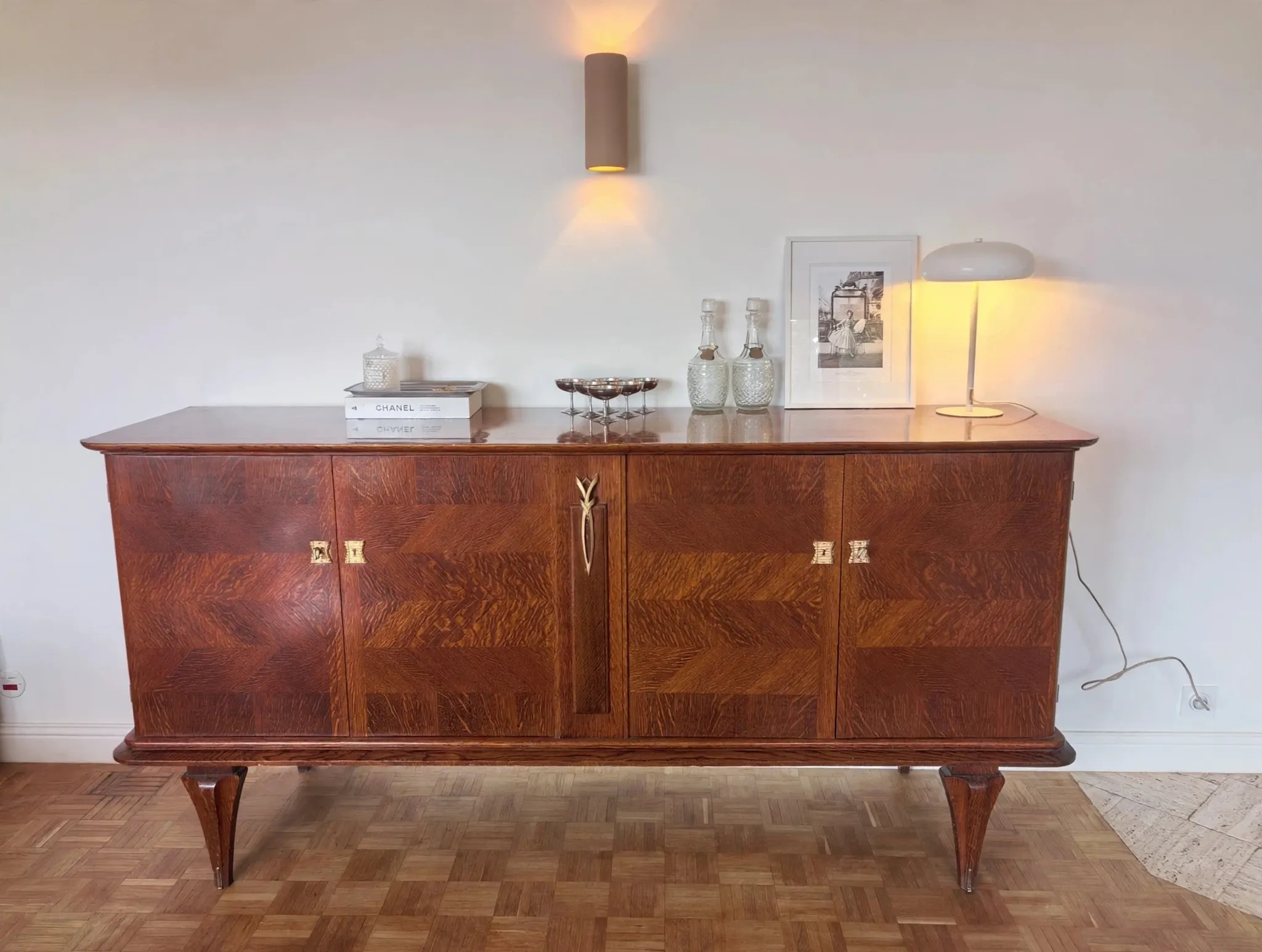 Art Deco diamond-point buffet enfilade in oak - 1930s-1950s - 3