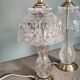 Pair of cut crystal and brass lamps - European production 1950