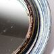 Round wall mirror in blue stoneware La Borne Catido floral decoration 1960 - Accidents