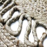 Round jute carpet wave 70 cm