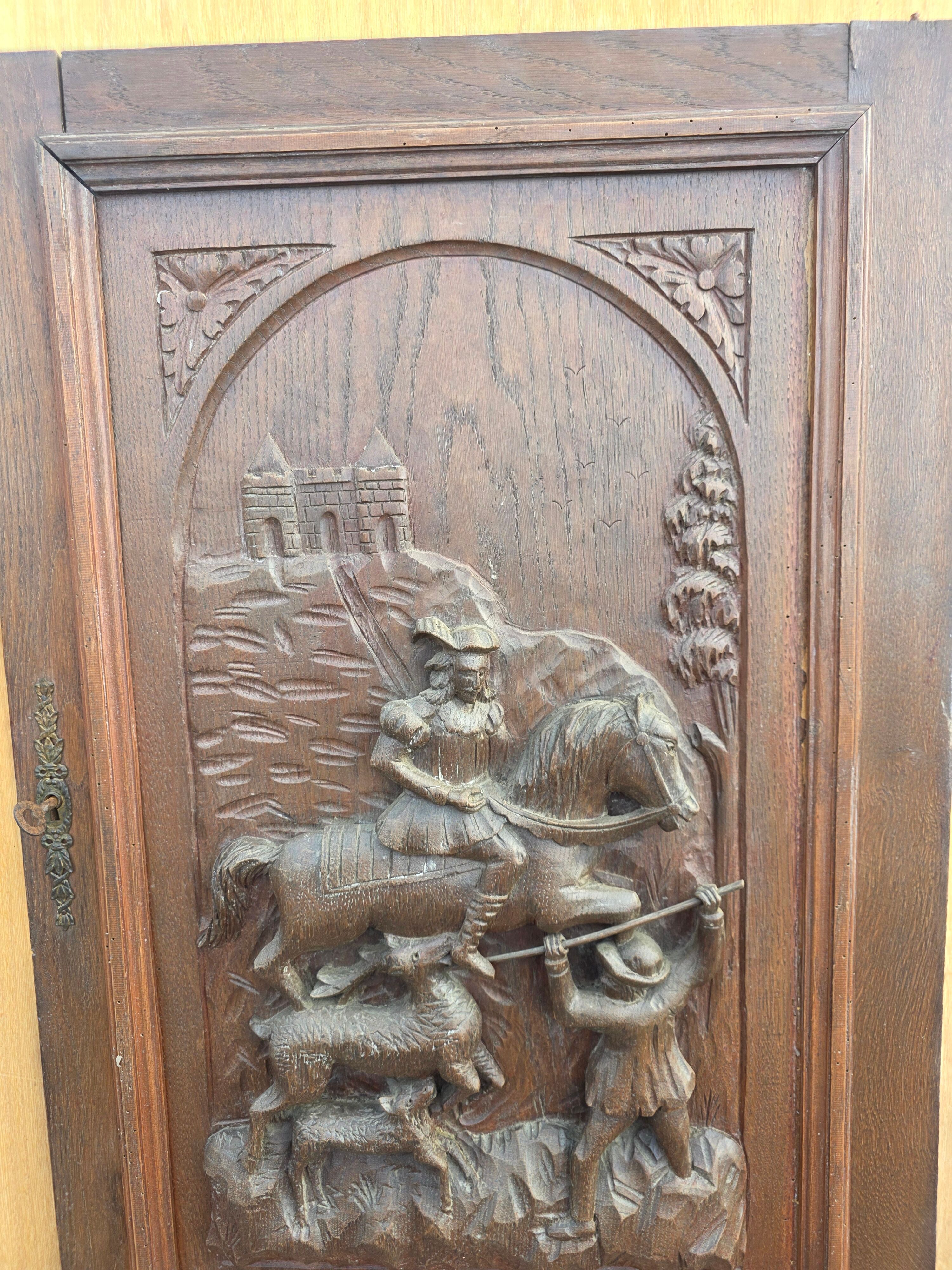Carved oak solid wood door