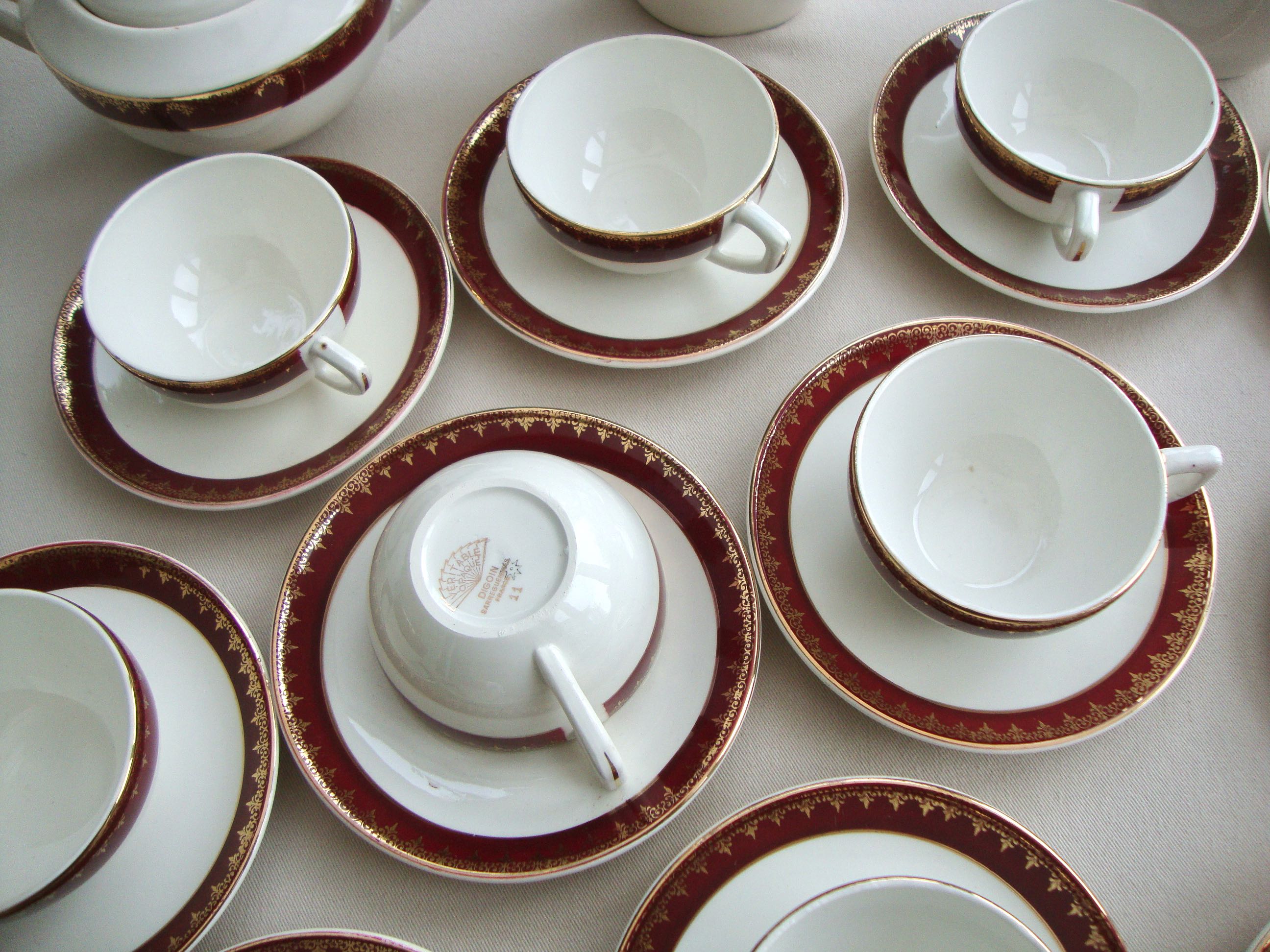 Coffee service earthenware Digoin Sarreguemines