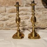 Pair of bronze lamps