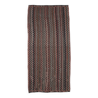 6x14 Pink & Brown Geometric Vintage Kilim Rug,