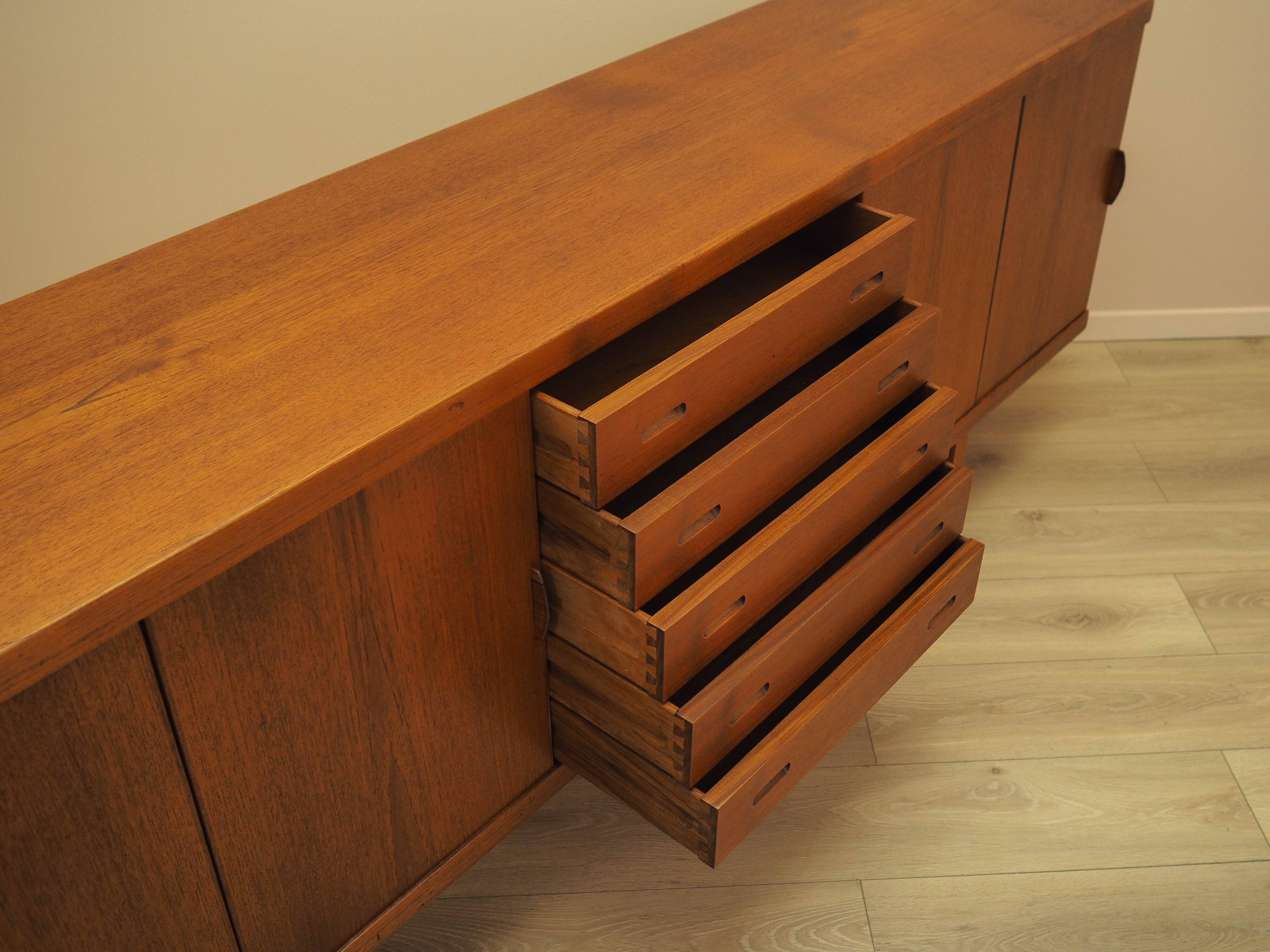 Teak sideboard with sliding doors, Denmark, 1960s