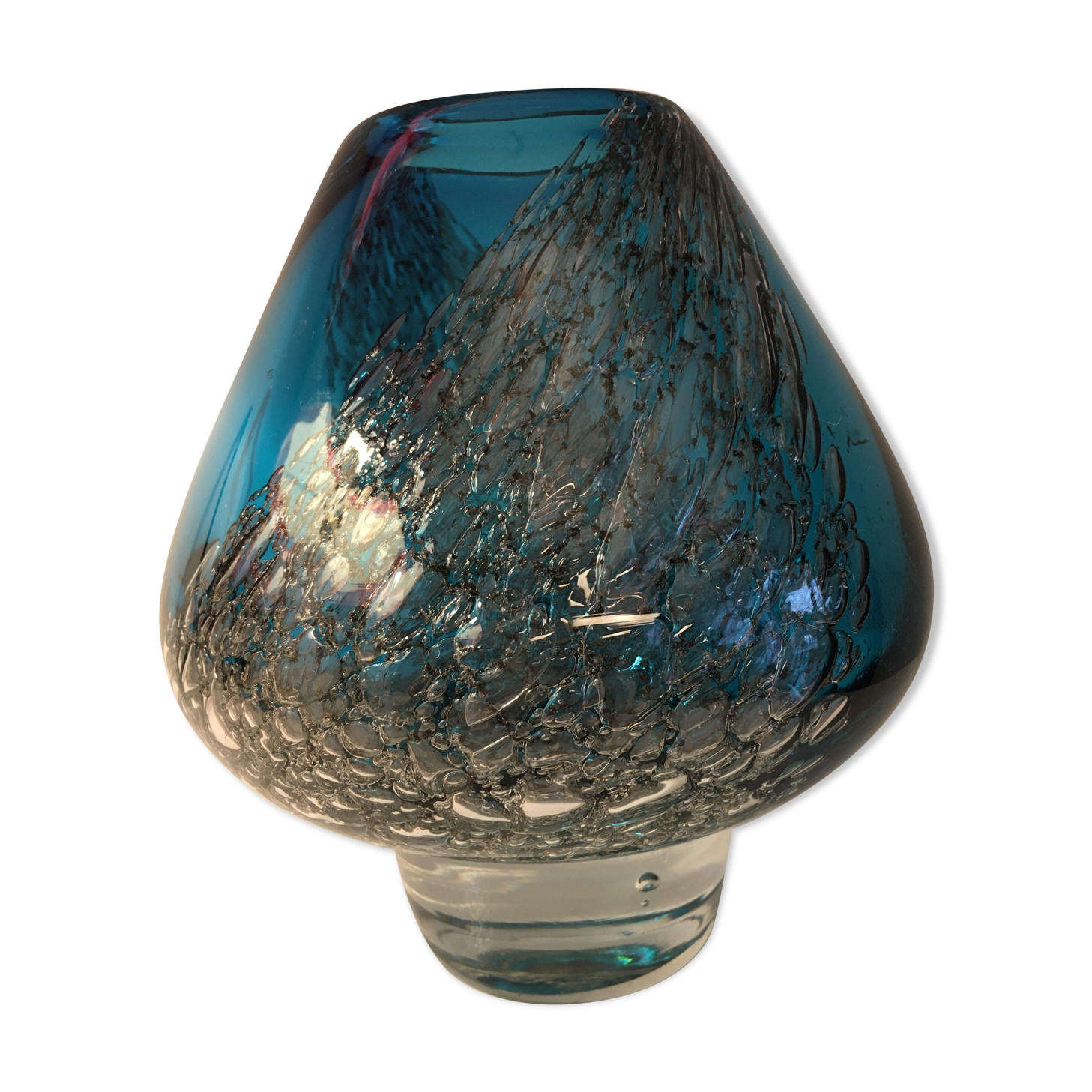 Murano glass vase with bubble inclusions-1960's