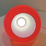 Red Opaline Glass Pendant Light 1970 Space Age Ceiling Lamp Free Form Orange