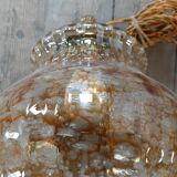 Glass and brass pendant light, vintage, 1960s