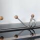 Vintage wall coat rack in brushed metal with wooden balls – Year design