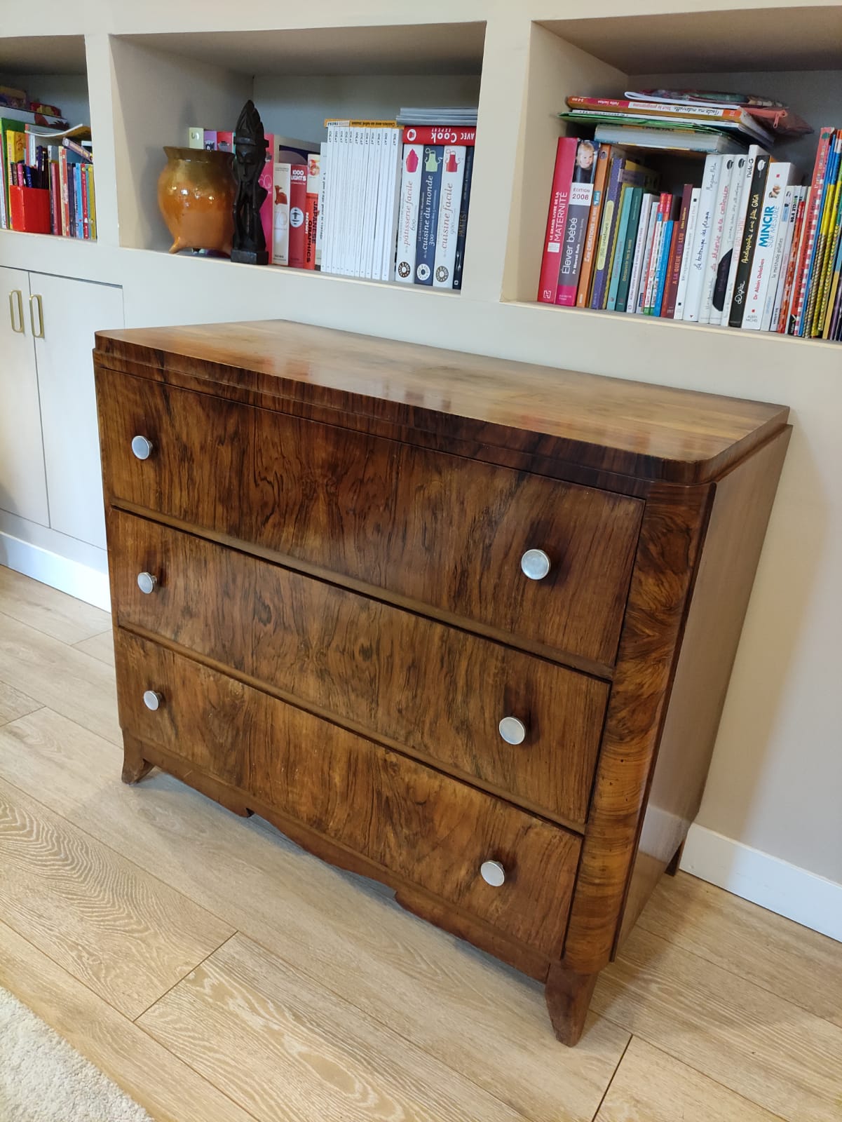 Art deco chest of drawers varnished 1920