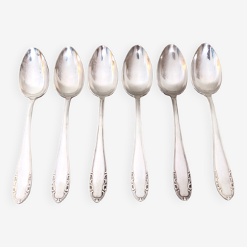 6 tablespoons soup, silver metal, 1930