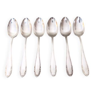 6 tablespoons soup, silver metal, 1930